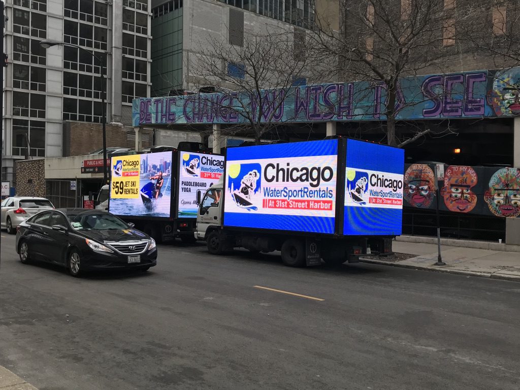 Chicago mobile billboard led screen rental led truck billboard advertising
