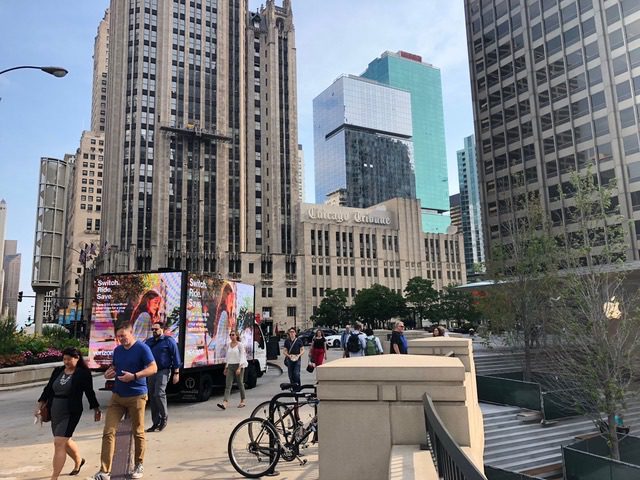 NASCAR Chicago Street Race advertising mobile billboard, led screen rental, led truck billboard advertising